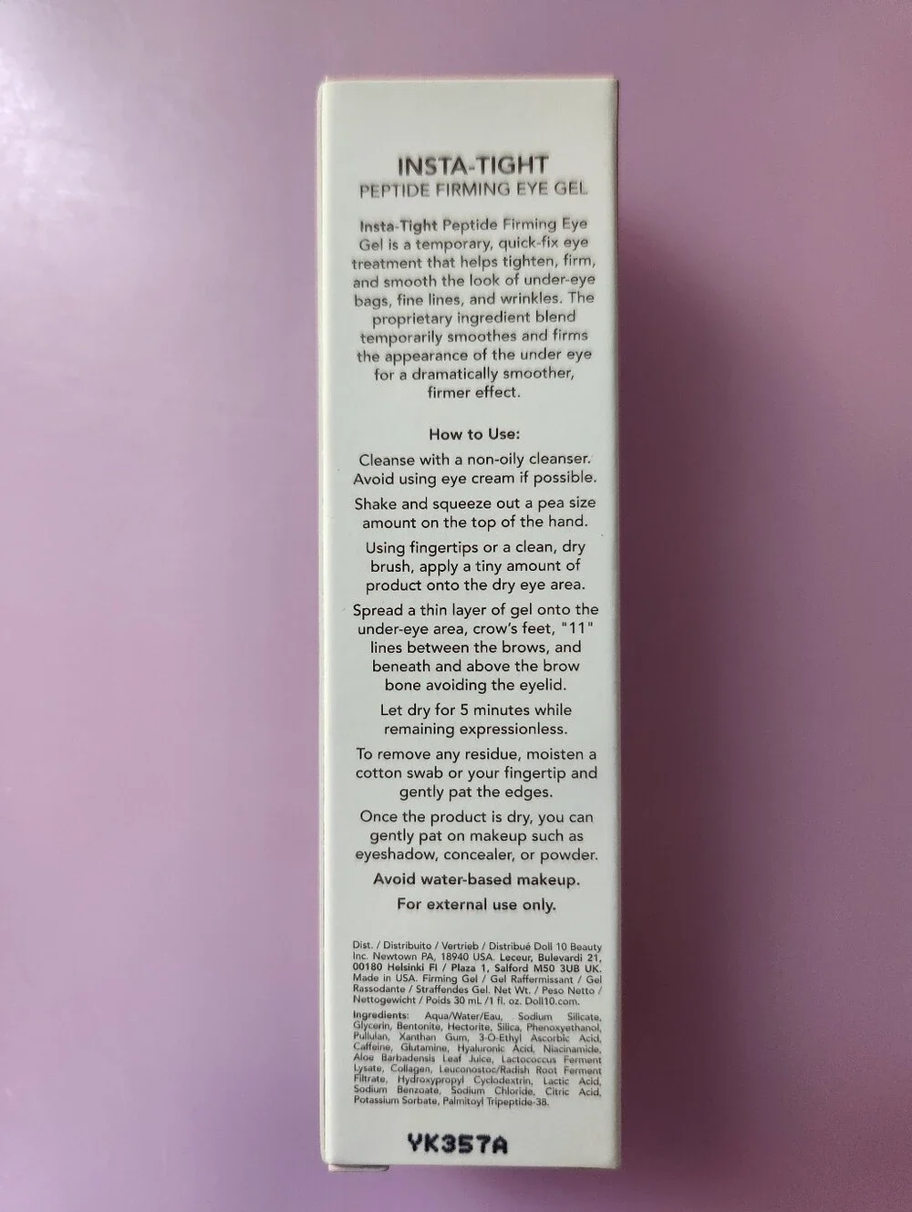 Doll 10 Insta-Tight Peptide Firming Eye Gel - 30ml/1fl.oz. - NWT